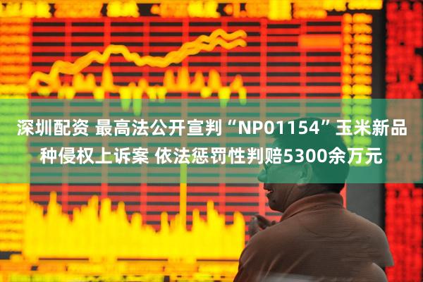 深圳配资 最高法公开宣判“NP01154”玉米新品种侵权上诉案 依法惩罚性判赔5300余万元